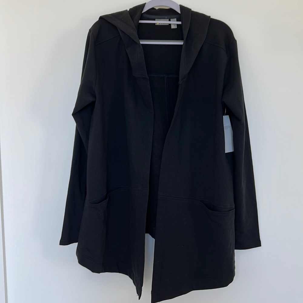 Zella Hooded Cardigan Size M Black